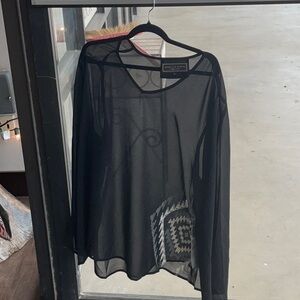 Double D Ranch Black Long Sleeve Blouse